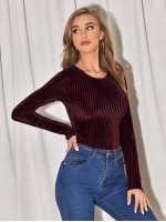 Ribbed Velvet Top