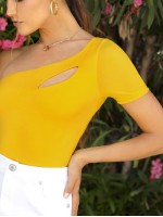 One Shoulder Cut Out Crop Top