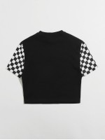 Checked Sleeve Tee