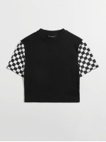 Checked Sleeve Tee