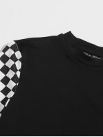 Checked Sleeve Tee