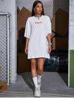 Letter Graphic Longline Oversized Tee