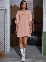 Letter Graphic Longline Oversized Tee