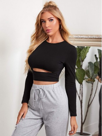 Cutout Detail Crop Top