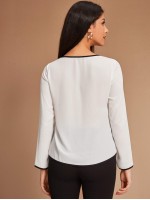 Contrast Binding Peekaboo Top