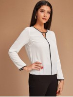 Contrast Binding Peekaboo Top