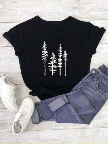 Plants Print Short Sleeve Tee