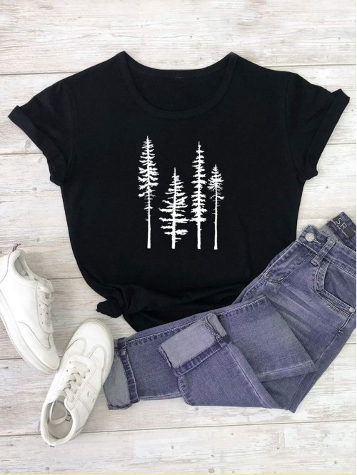 Plants Print Short Sleeve Tee