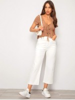 Tie Front Peplum Top