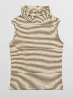 Funnel Neck Striped Tank Top