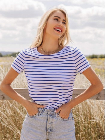 Striped Print Tee