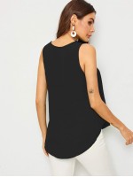 V-neck High-low Hem Swing Top