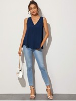 V-neck Solid Top