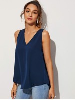 V-neck Solid Top