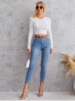 Tie Back Rib-knit Crop Top