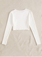 Lettuce Edge Rib-knit Tee