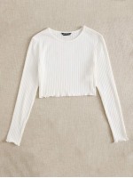 Lettuce Edge Rib-knit Tee