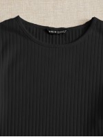 Lettuce Edge Rib-knit Tee