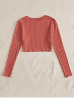 Lettuce Edge Rib-knit Tee