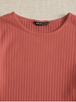 Lettuce Edge Rib-knit Tee