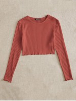 Lettuce Edge Rib-knit Tee