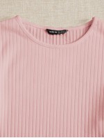 Lettuce Trim Rib-knit Crop Top