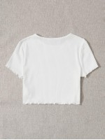 Ribbed 90s Baby Graphic Cropped Tee