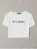 Ribbed 90s Baby Graphic Cropped Tee