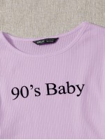 Ribbed 90s Baby Graphic Cropped Tee