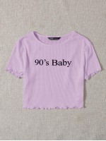 Ribbed 90s Baby Graphic Cropped Tee