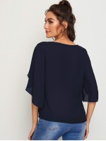 Solid Petal Sleeve Top