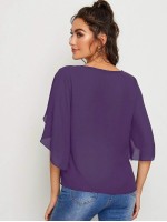 Solid Split Sleeve Top