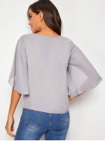 V-neck Cloak Sleeve Top