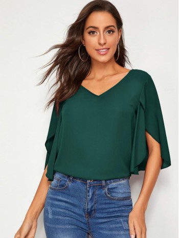 Split Sleeve Solid Top