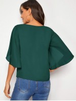 Split Sleeve Solid Top