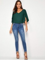 Split Sleeve Solid Top