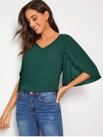 Split Sleeve Solid Top