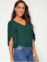 Split Sleeve Solid Top