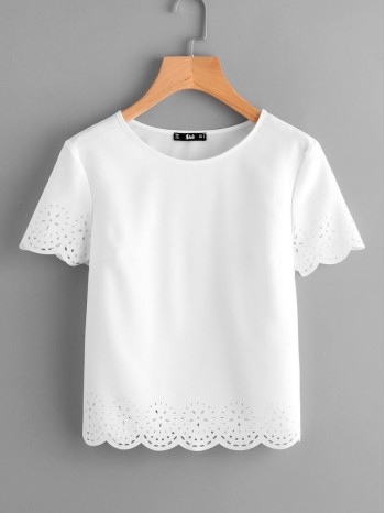 Solid Laser Cut Scalloped Top