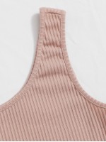 One Shoulder Rib-knit Crop Top