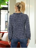 All Over Print Button Front Blouse