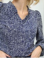 All Over Print Button Front Blouse