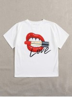 Lip And Letter Graphic Tee