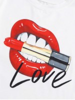 Lip And Letter Graphic Tee