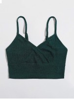 Rib-knit Marled Crop Cami Top