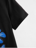 Butterfly Print Round Neck Tee