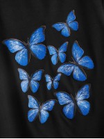 Butterfly Print Round Neck Tee