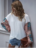 Contrast Patchwork Drop Shoulder Tee