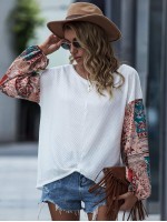 Contrast Patchwork Drop Shoulder Tee