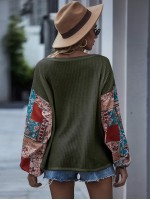 Contrast Patchwork Drop Shoulder Tee